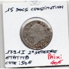 15 Sols Constitution Louis XVI 1791 I Limoges TB