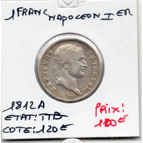 1 Franc Napoléon 1er 1812 A Paris TTB