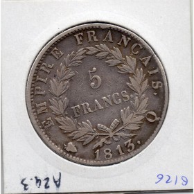 5 francs Napoléon 1er 1813 Q Perpignan TTB cassure de coin