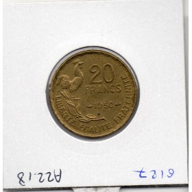 20 francs Coq G. Guiraud 3 faucilles 1950 Sup-
