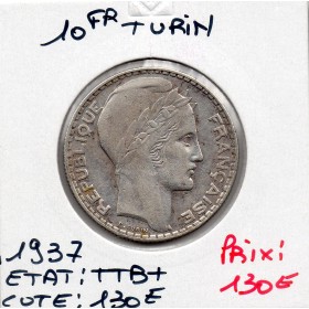 10 francs Turin Argent 1937 TTB+