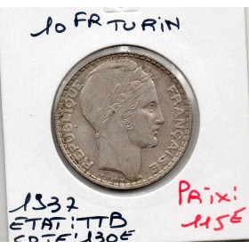 10 francs Turin Argent 1937 TTB