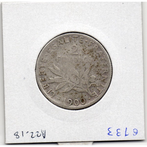 2 Francs Semeuse Argent 1900 TB