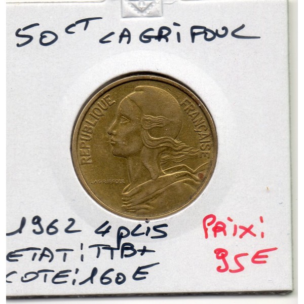 50 centimes Lagriffoul 1962 4 plis TTB+
