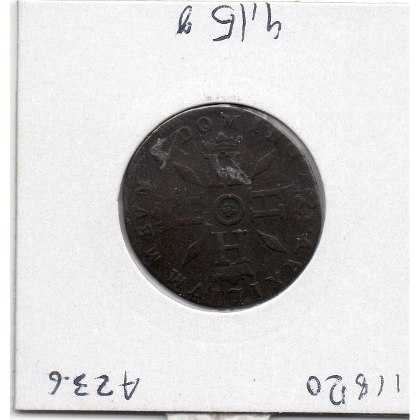 Monaco Pezzetta ou 3 sols 1734 TTB-, Gad.100 Honore III var AVXILIVM
