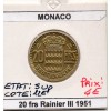 Monaco 20 francs 1950 Sup, Gad.140 Rainier III