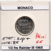Monaco 1/2 Franc 1965 Sup+, Gad.149 Rainier III
