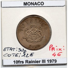 Monaco 10 Francs 1979 Sup, Gad.157 Rainier III