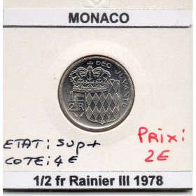 Monaco 1/2 Franc 1978 Sup+, Gad.149 Rainier III