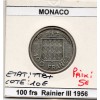 Monaco 100 francs 1956 TTB+, Gad.143 Rainier III