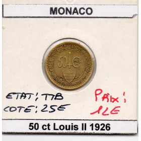 Monaco 50 centimes 1926 TTB, Gad.126 crédit Foncier