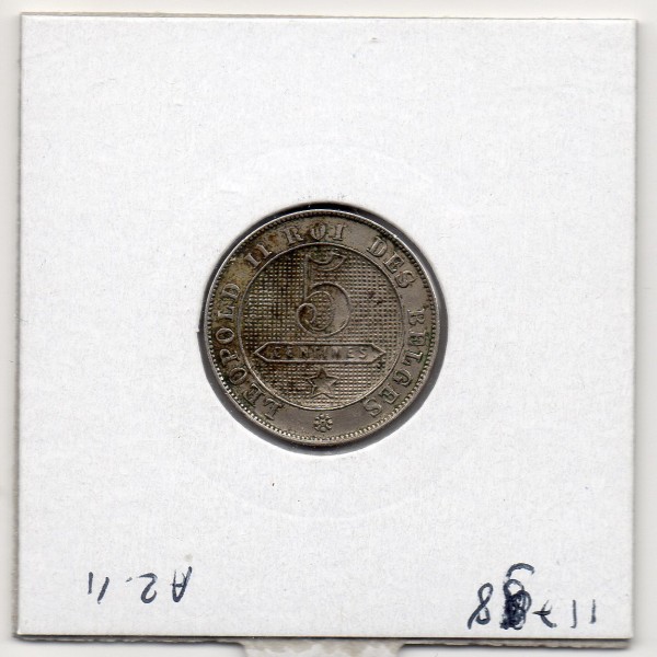 Belgique 5 centimes 1894 en Francais lion normal TTB+, KM.40 Leopold II