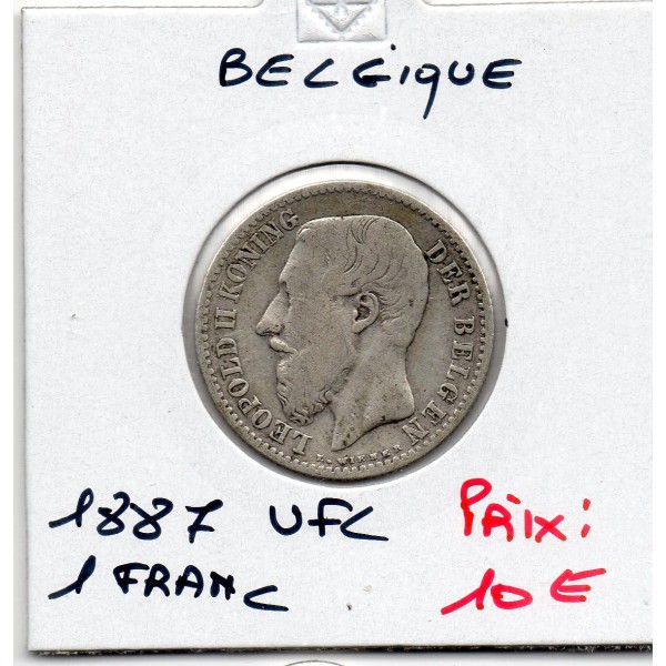 Belgique 1 Franc 1887 en Flamand TB, KM.29 Leopold II