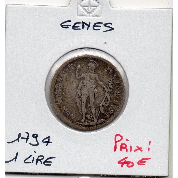 Italie Gênes, 1 lira 1794 TB KM.221a Saint Jean-Baptiste