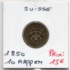 Suisse 10 rappen 1850 TTB, KM.6 ecusson