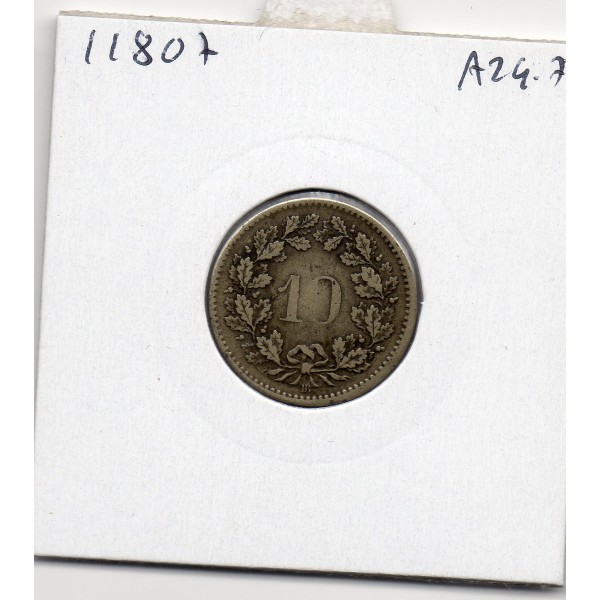 Suisse 10 rappen 1850 TTB, KM.6 ecusson