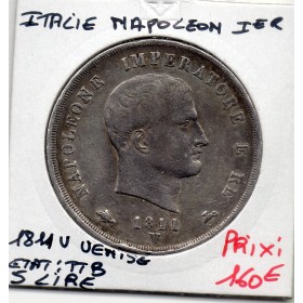 Italie Napoléon 5 Lire 1812 V Venise TTB,  KM.C10