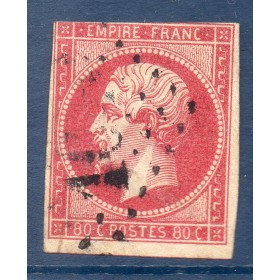 Timbre France Yvert No 17B Empire 80c rose Oblitéré