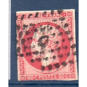 Timbre France Yvert No 17B Empire 80c rose Oblitéré