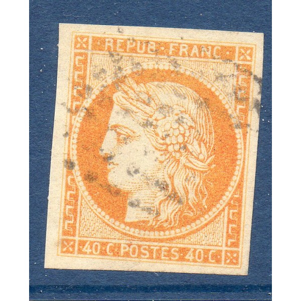 Timbre France Yvert No 5 Type Cérès 40c orange Oblitéré