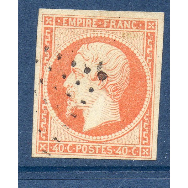 Timbre France Yvert No 16 Empire 40c orange Oblitéré
