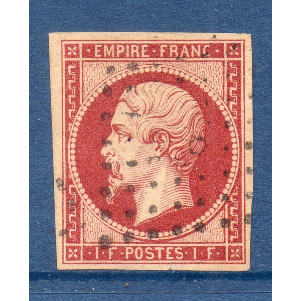 Timbre France Yvert No 18 Empire 1 fr carmin Oblitéré