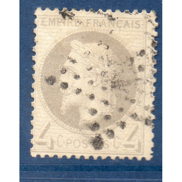 Timbre France Yvert No 27A Empire Lauré 4c gris Oblitéré étoile de Pris