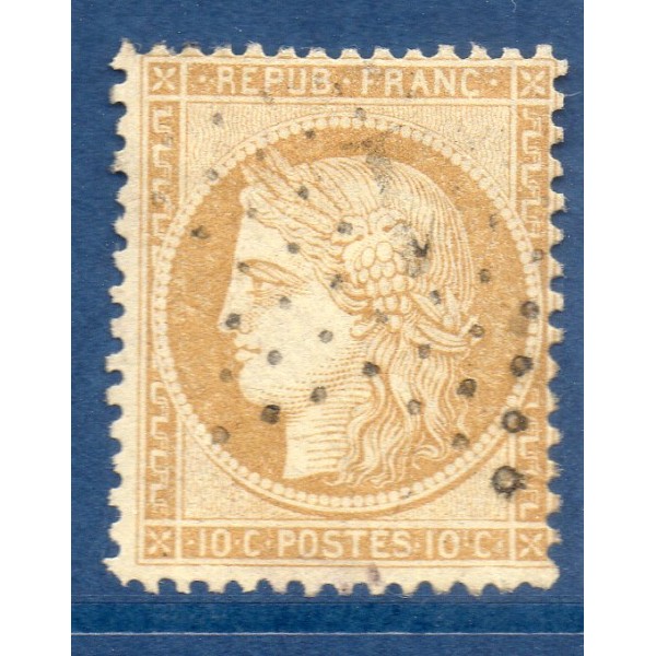 Timbre France Yvert No 36 Cérès Siège de Paris 10 c bistre-jaune Oblitéré