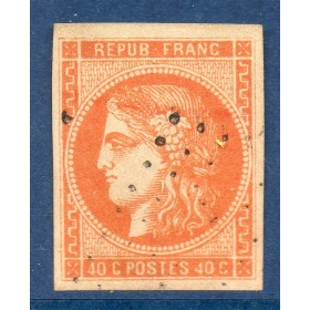 Timbre France Yvert No 48 Émission de Bordeaux 40c orange Oblitéré