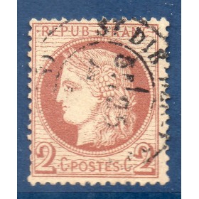 Timbre France Yvert No 51 Type Cérès 2c rouge-brun Oblitéré CaD type 16