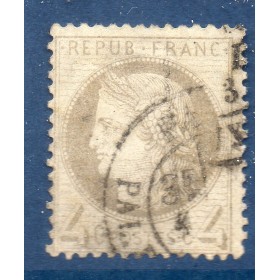 Timbre France Yvert No 52 Type Cérès 4c gris Oblitéré CaD type 17