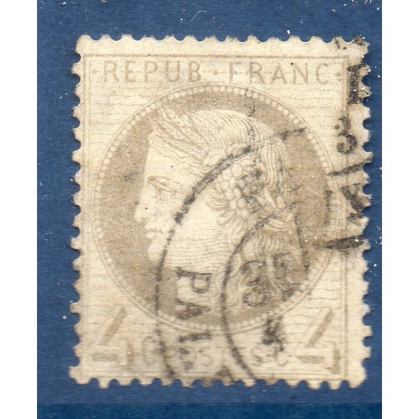 Timbre France Yvert No 52 Type Cérès 4c gris Oblitéré CaD type 17