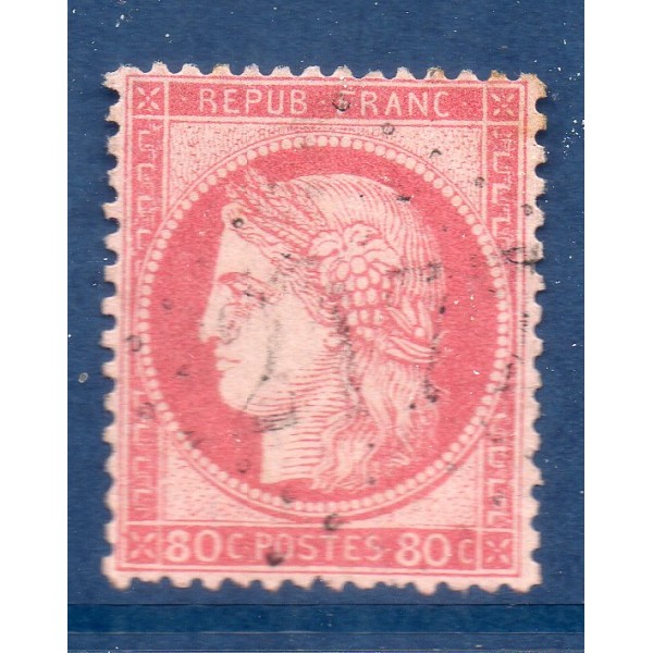Timbre France Yvert No 57 Type Cérès 80c rose Oblitéré gros chiffres