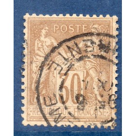 Timbre France Yvert No 80 Type II Sage 30c brun-jaune Oblitéré