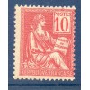 Timbre France Yvert No 112 Mouchon Type I 10c Rose neuf **