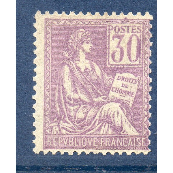Timbre France Yvert No 115 Mouchon type I 30c Violet neuf **