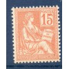 Timbre France Yvert No 117 Mouchon Type II 15c Orange neuf **