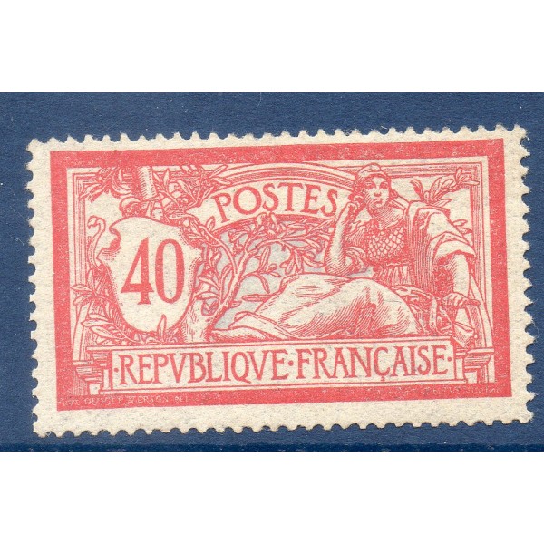 Timbre France Yvert No 119 Type Merson 40c Rouge et bleu neuf **
