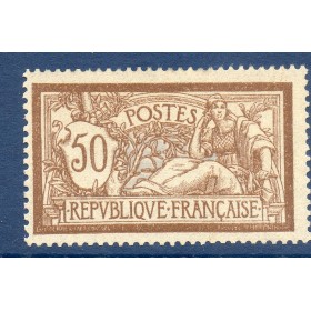 Timbre France Yvert No 120 Type Merson 50c Brun et Gris neuf **