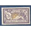 Timbre France Yvert No 122 Type Merson 2F Violet et jaune neuf ** signé Calves