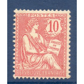 Timbre France Yvert No 124 Type Mouchon retouché 10c Rose neuf **