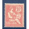 Timbre France Yvert No 124 Type Mouchon retouché 10c Rose neuf **