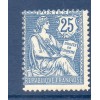 Timbre France Yvert No 127 Type Mouchon 25c Bleu neuf **
