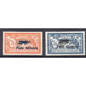 Timbres France Poste Aérienne Yvert 1-2 merson surchargé neuf * avec charnière