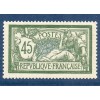 copy of Timbre France Yvert No 143 Type merson 45c Vert et bleu neuf ** petit pli