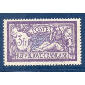 Timbre France Yvert No 206 merson 3 franc violet et bleu **