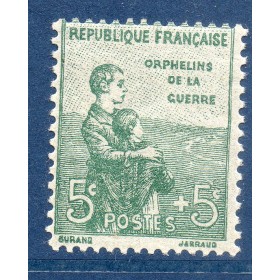 Timbre France Yvert No 149 Orphelin de la Guerre Vert neuf **