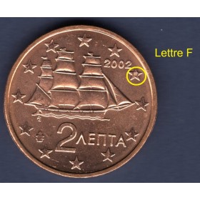 Pièce de 2 centimes d'Euro Grèce - Lettre F (2002)