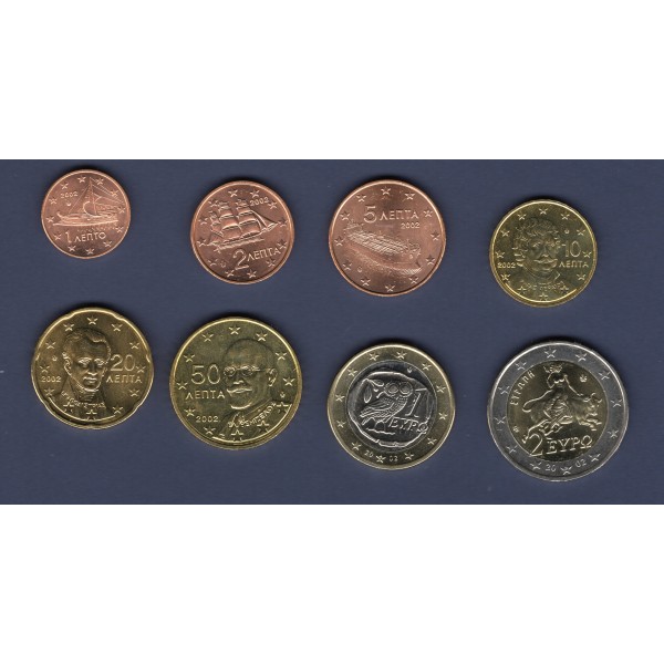 Série d'Euro de Grèce - Lettres (2002)