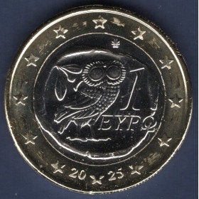 Pièce de 1 Euro Grèce - 2ème Carte (2007 à nos jours)